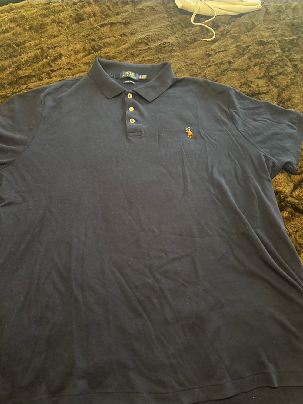 Polo by Ralph Lauren Navy Short-Sleeve Classic Polo with Yellow Pony